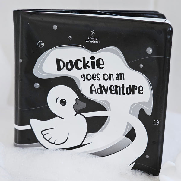 baby bath book,  high contrast baby book, black and white baby bath book, black and white water bath book, high contrast bath book, black and white baby toys, Young Wonderer, young wonderer baby boutique, baby boutique australia,  black and white baby toys australia, bath book, baby bath book, sensory play, bath sensory play