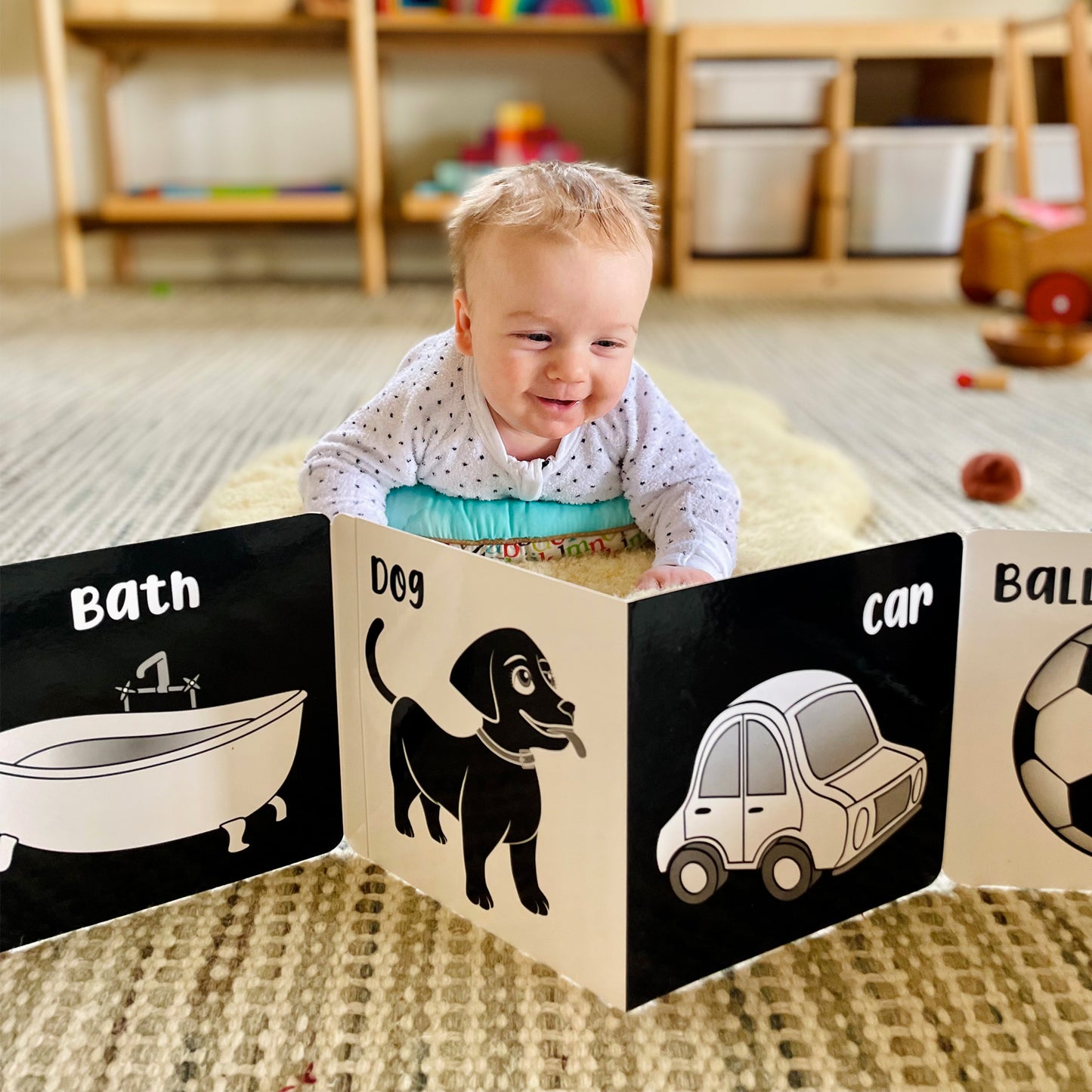Welcome To The World Little One Book, High Contrast, Black and White Baby Book, Young Wonderer, baby book, high contrast book, high contrast baby book, black and white baby book, black and white baby toys, black and white baby toy, tummy time book, black and white baby toys, black and white baby book australia, high contrast book australia, tummy time, black and white baby shop, black and white baby toys,