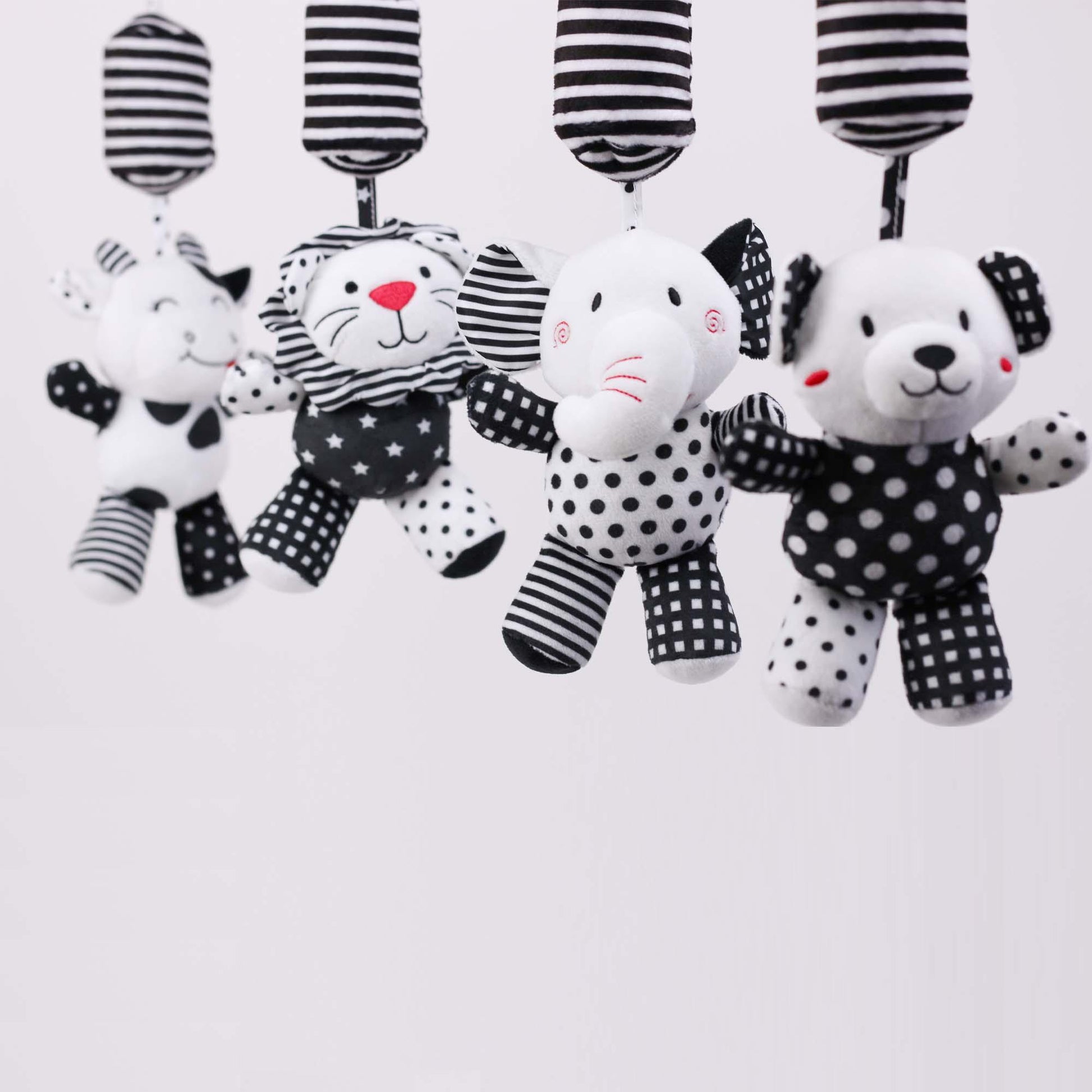 sensory toy, baby sensory, baby toy, Black and white hanging bear toy. high contrast baby toy, young wonderer, young wonderer baby boutique, black and white baby toy, high contrast baby toy, high contrast toy, black and white toy, hanging baby toy, black and white hanging toy, baby gym toy, baby gym hanging toy, high contrast, black and white, pram toy, pram hanging toy